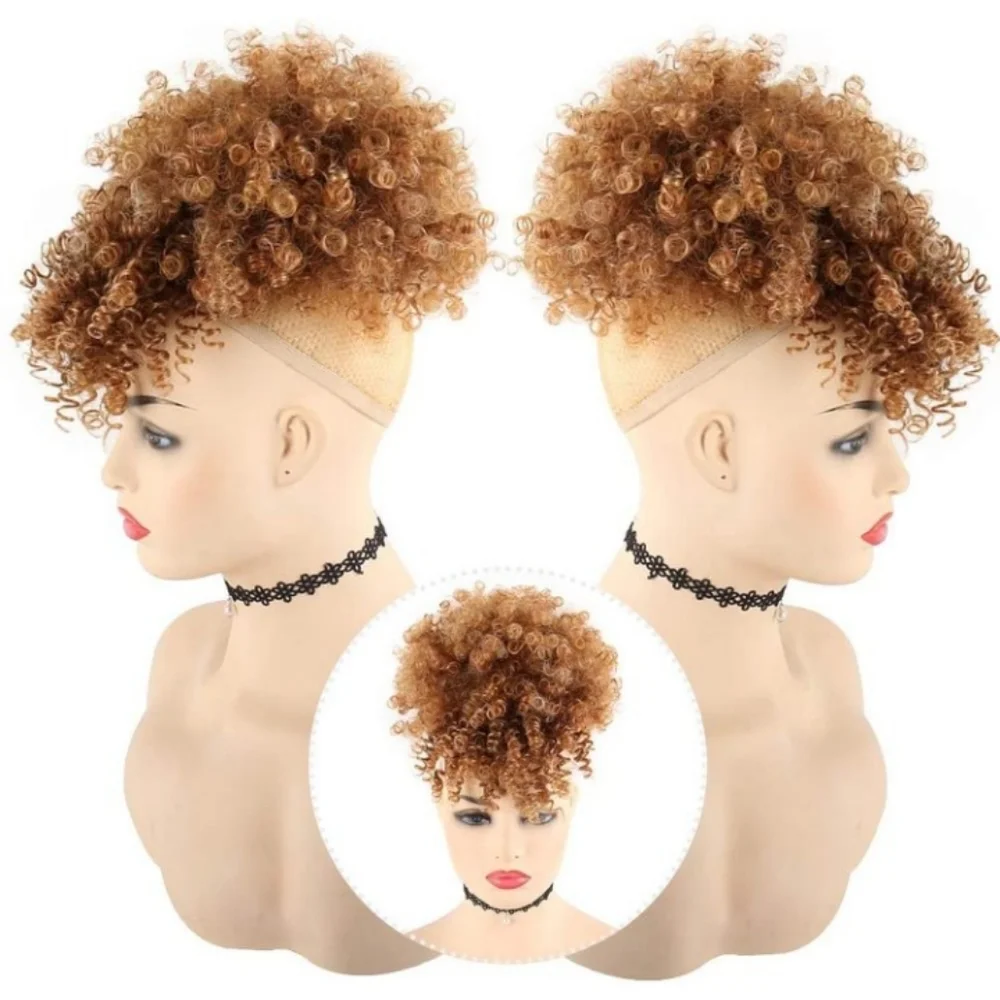 Blooming Hair Drawstring Ponytail With Bang